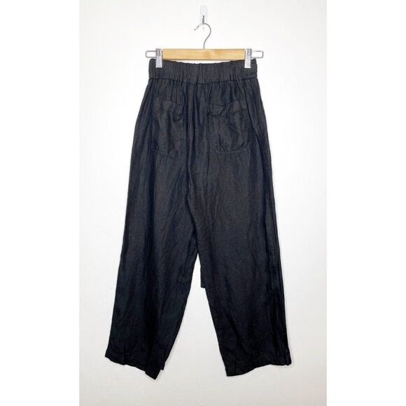 Fifteen Twenty High Waisted Drawstring Crop Wide Leg Pants Black Size XS - Picture 5 of 6